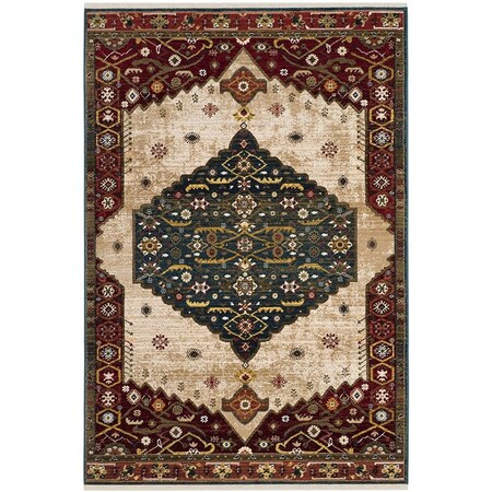 Safavieh 3 ft.-3 in. x 4 ft.-10 in. Kashan Power Loomed Small Rectangle Area Rug Blue & Red KSN300A-3
